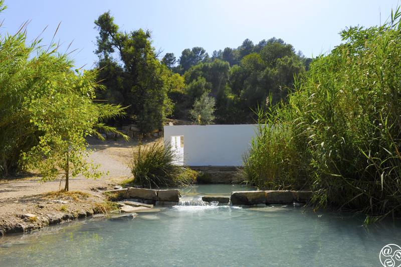 Roman baths near the village of Manilva in the Malaga province ...