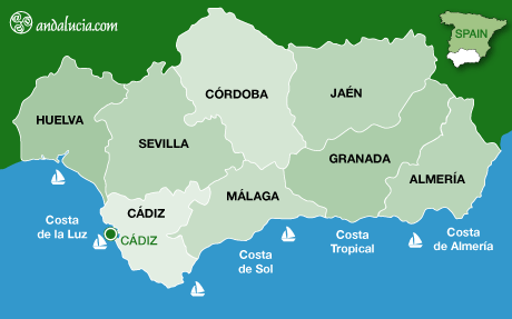 cadiz karta The City of Cadiz, the Maps of Cadiz Andalucia, Southern Spain cadiz karta