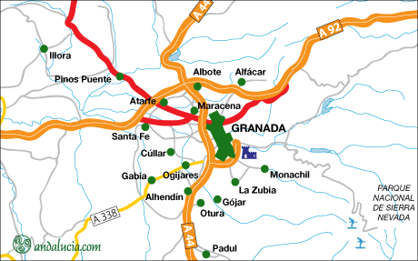 granada spain map