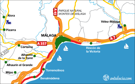 map of malaga spain