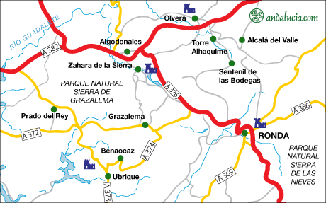 The Ronda village Maps, Malaga province, Andalucia, Spain