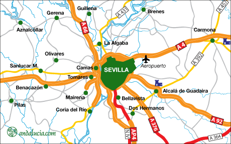 seville spain map
