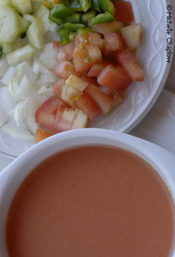 © Michelle Chaplow Refreshing and full of vitamins the chilled gazpacho soup © Michelle Chaplow Refreshing and full of vitamins the chilled gazpacho soup