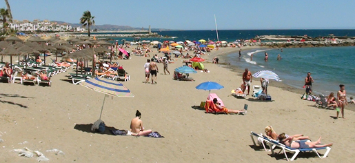 Playa Neuva Andalcia in Summer.