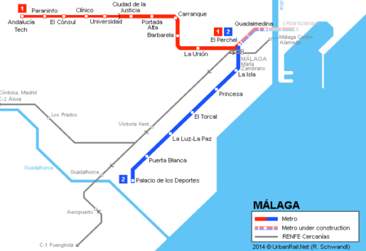 malaga térkép Malaga Metro | Malaga underground | Andalucia.com malaga térkép