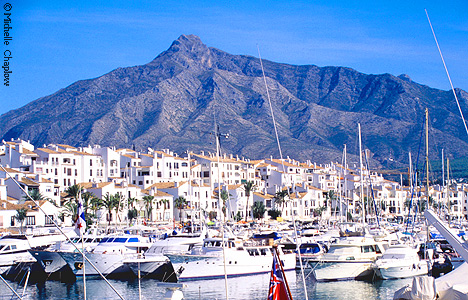 &copy; Michelle Chaplow View of "La Concha" across the port.