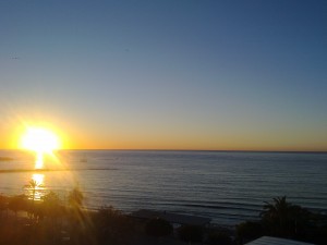 Sunrise over the sea in Marbella. Sunrise over the sea in Marbella.