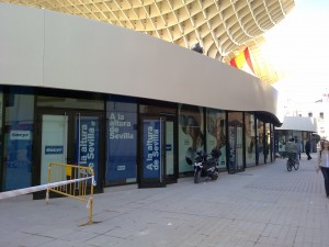 Where the ground-floor restaurants will eventually go.