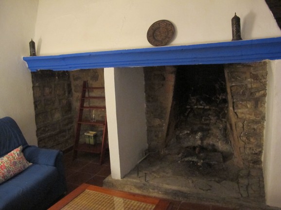 The cortijo's fireplace is handy for chilly Jaen evenings.