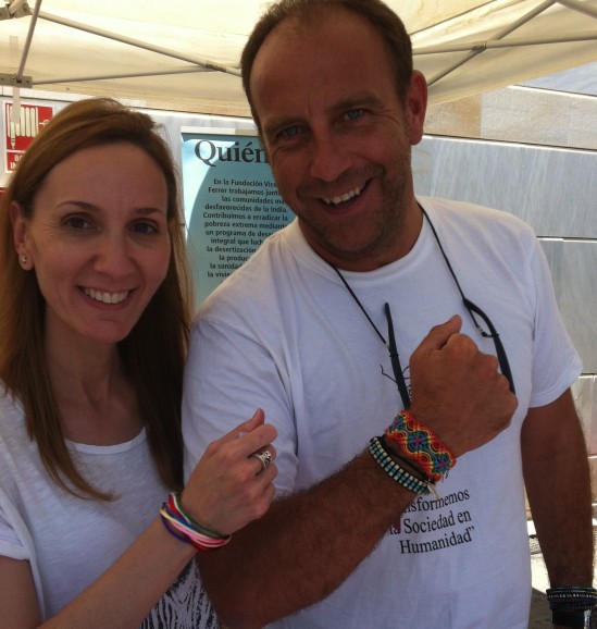 Rafa and his friend from the charity Fundacion Vicente Ferrer, which supports disadvantaged communities in India. Part of the event's proceeds will be donated to the foundation.