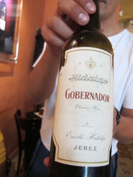 Gobernador oloroso, our third sherry - darker but with a strong flor flavour.