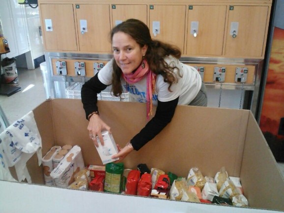 Volunteer Mary Aliceis one of the thousands helping with La Gran Recoogida - these are this morning's donations from shoppers. Volunteer Mary Aliceis one of the thousands helping with La Gran Recoogida - these are this morning's donations from shoppers.