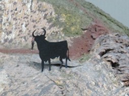 A familiar feature of the countryside in southern Spain: the Osborne bull. A familiar feature of the countryside in southern Spain: the Osborne bull.
