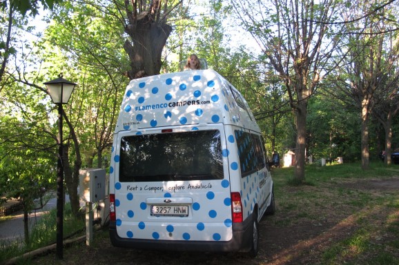 Parked up in the shady Alpujarran campsite of Balcon de Pitres. Parked up in the shady Alpujarran campsite of Balcon de Pitres.