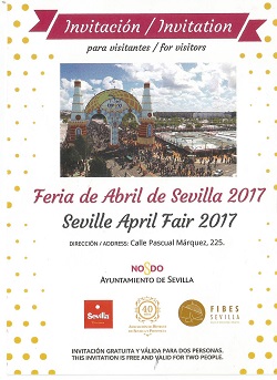Invitation to caseta for tourists at Sevilla's Feria de Abril 2017 Invitation to caseta for tourists at Sevilla's Feria de Abril 2017.