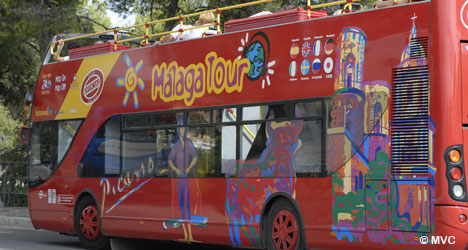 Hop on and off the Malaga tourist bus to visit the main sights of Malaga. © Michelle Chaplow