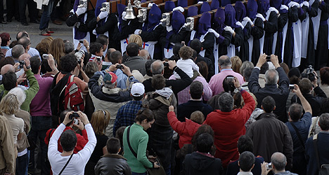 From the ground it can be difficult to capture the Semana Santa scene at times.