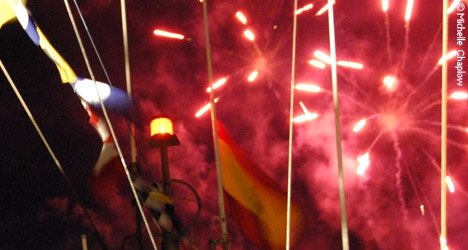 Fireworks during the Virgen del Carmen celebrations. © Michelle Chaplow
