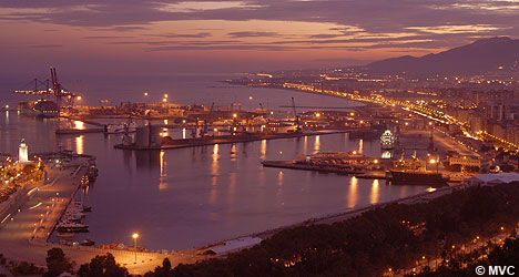 The city of Malaga at night. © Michelle Chaplow The city of Malaga at night. © Michelle Chaplow