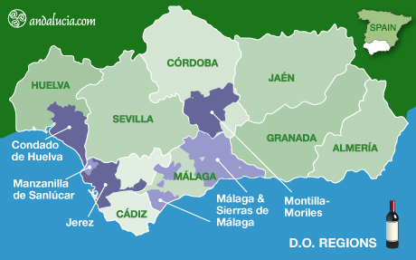© andalucia.com Map of Andalucia wine regions © andalucia.com Map of Andalucia wine regions