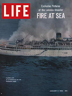 January 3, 1964 issue of LIFE Magazine featuring the only known color photos of the Lakonia disaster Source: © 1964 Life Magazine. All Rights Reserved January 3, 1964 issue of LIFE Magazine featuring the only known color photos of the Lakonia disaster Source: © 1964 Life Magazine. All Rights Reserved