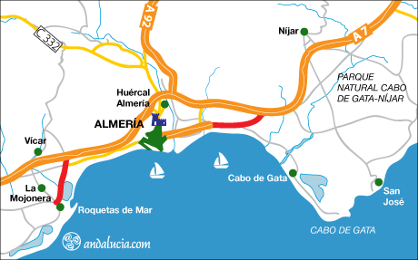 Maps of the city Almeria, Andalucia, Spain