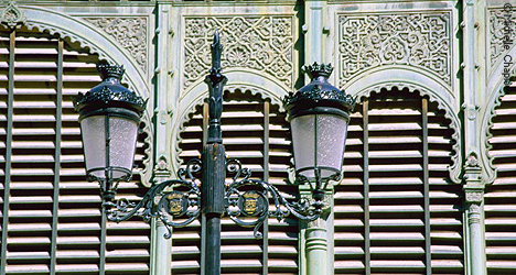 © Michelle Chaplow Street lamp outside Malaga Market place © Michelle Chaplow Street lamp outside Malaga Market place