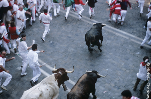 The Running of the Bulls is part of the Fiesta de San Fermin in Pamplona. © Michelle Chaplow