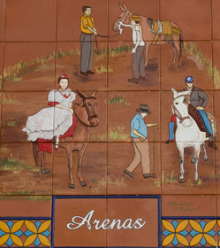 Plaque depicting Feria de la Mula, Arenas.