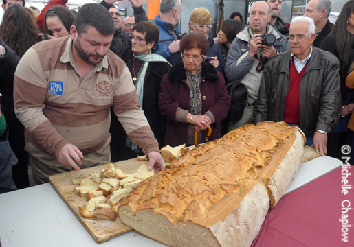 The village baker made an enormous loaf of fresh bread for the event. © Michelle Chaplow The village baker made an enormous loaf of fresh bread for the event. © Michelle Chaplow .