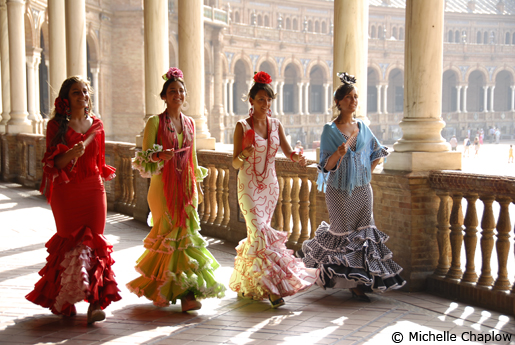 Fantasias Flamenco são um must for ladies at the Feria. © Michelle Chaplow