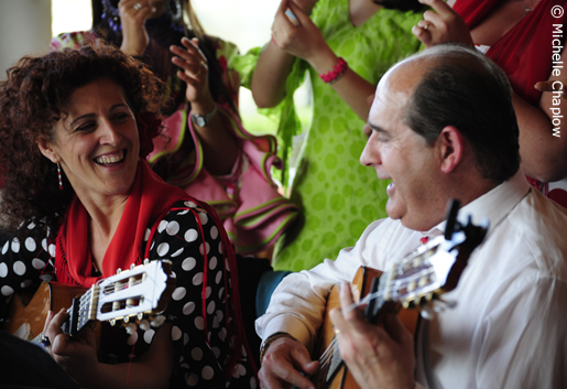 Rocieras (flamenco style songs) are joyfully sung about the Pilgrimage. © Michelle Chaplow Rocieras (flamenco style songs) are joyfully sung about the Pilgrimage. © Michelle Chaplow