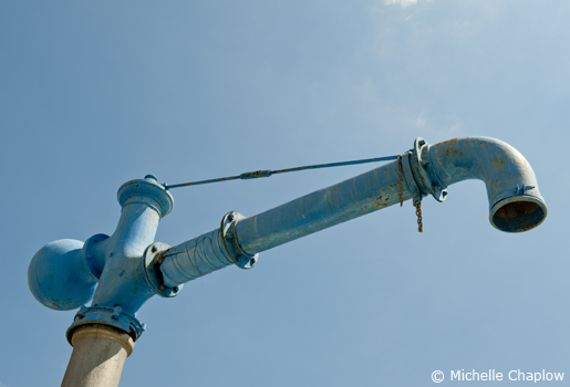 Henderson's water tank spout to fill up the thirsty steam engines © Michelle Chaplow Henderson's water tank spout to fill up the thirsty steam engines © Michelle Chaplow .