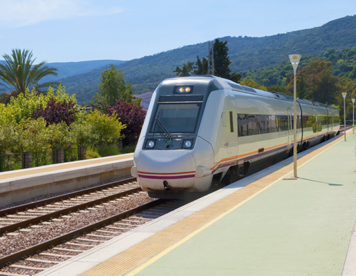 Modern train in Gaucin station © Michelle Chaplow Modern train in Gaucin station © Michelle Chaplow .