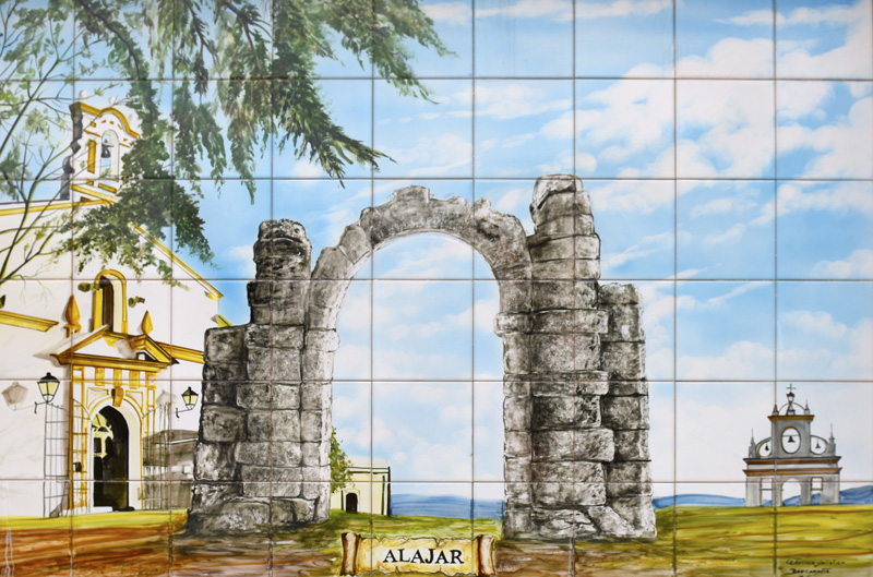 An artist´s impression of Alajar in ceramic tiles © Baracrrota; An artist´s impression of Alajar in ceramic tiles ©Barcarotta