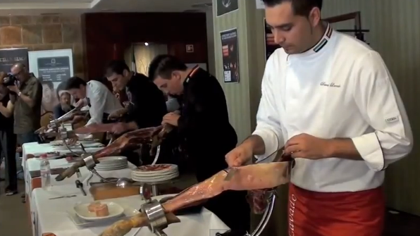 A 'Cortador de Jamon' at the annual competition