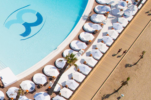 Ocean Club Marbella is one of the largest beach clubs in Europe.  © Michelle Chaplow .
