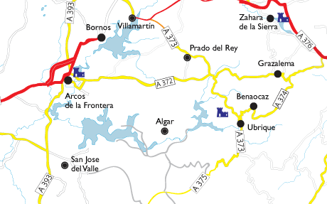 The map of the village of Algar in the Cadiz province, Andalucía