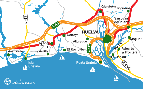 huelva maps
