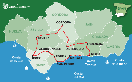 Car Hire Itineraries from Malaga Airport to cultural cities Granada & Cordoba