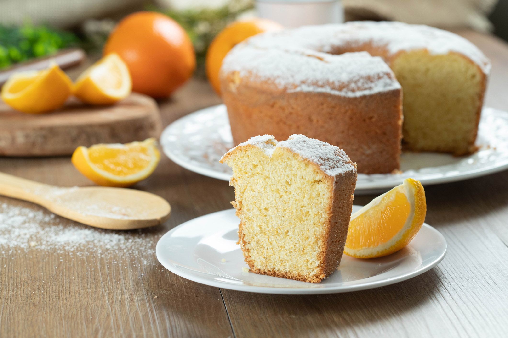 Spanish sponge cake, known as &quot;bizcocho,&quot; is a light, airy dessert that is always a winner in traditional Spanish cuisine. Infused with a touch of orange or lemon © Cassiano Correia istock