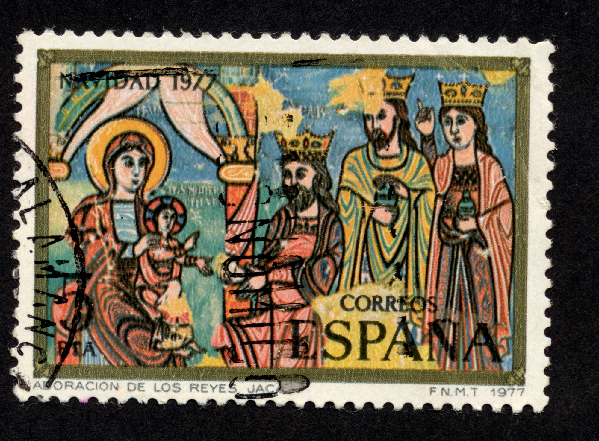 An old vintage Spanish Christmas Stamp from 1977 © istockphoto