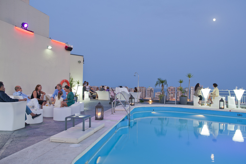 Chill out lounge on the top of the Hotel AC Malaga Palacio © Michelle Chaplow