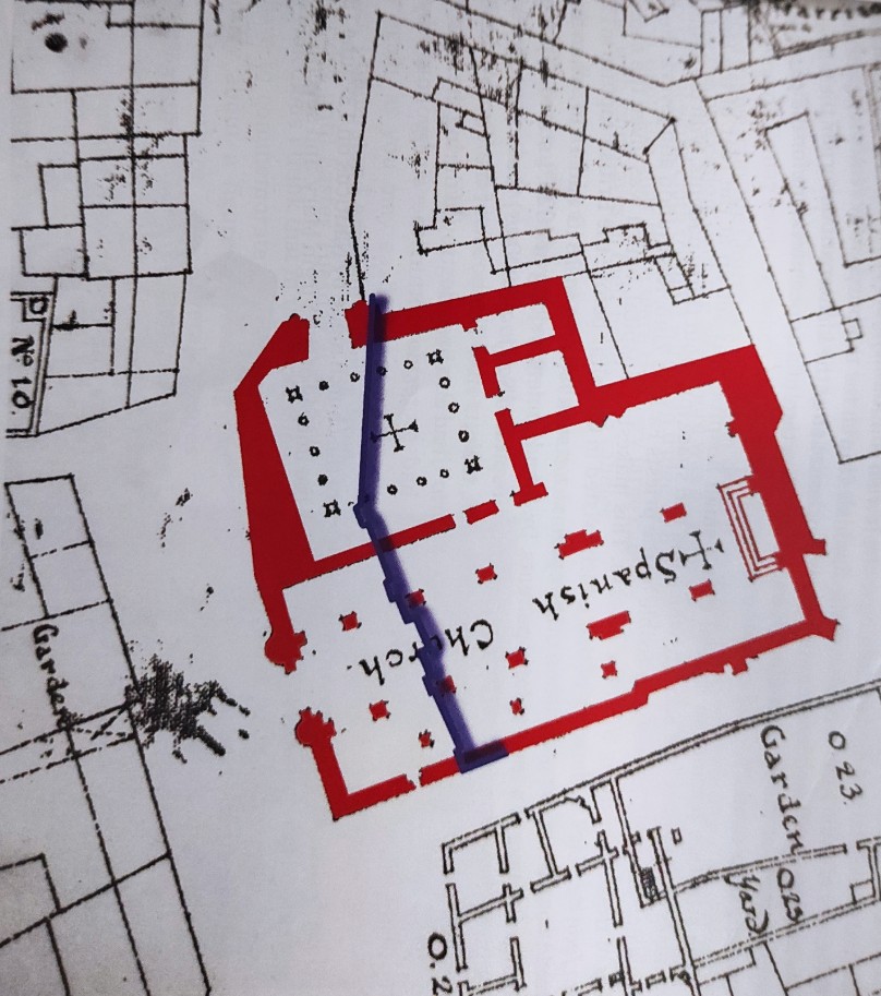 Historical Plan of Cathedral for Remodelling to widen Main Street © 2021 HM Government of Gibraltar