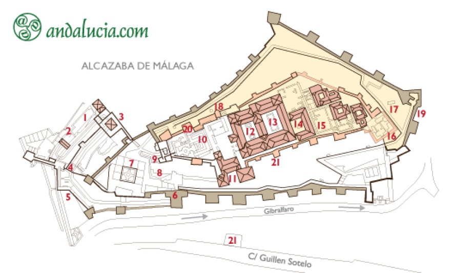 Plan of Alcazaba de Malaga