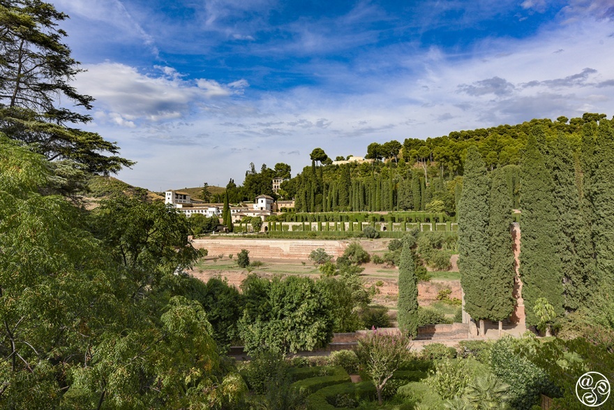 Views from the Granada Parador to the Gereralife Gardens 
