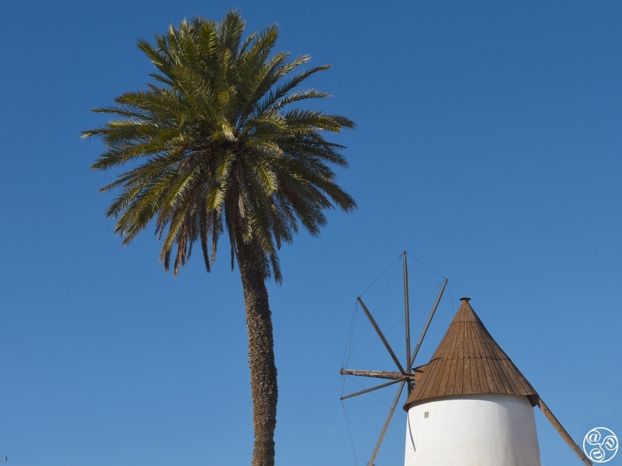 The historic windmill, in the white costal village of Las Negras © Michelle Chaplow