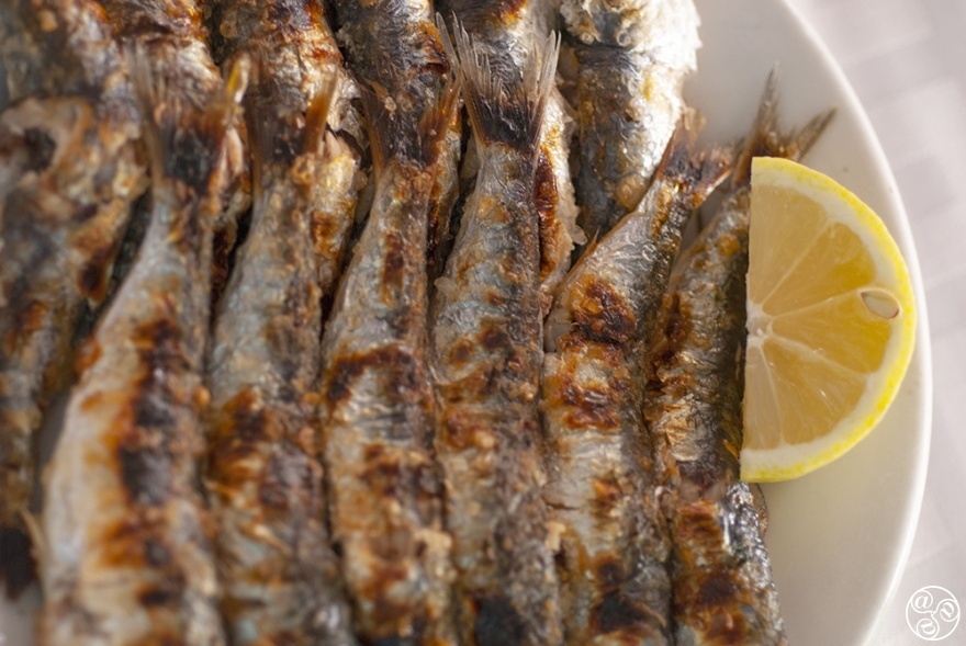 Fresh sardines cooked on the beaches of Andalucia.