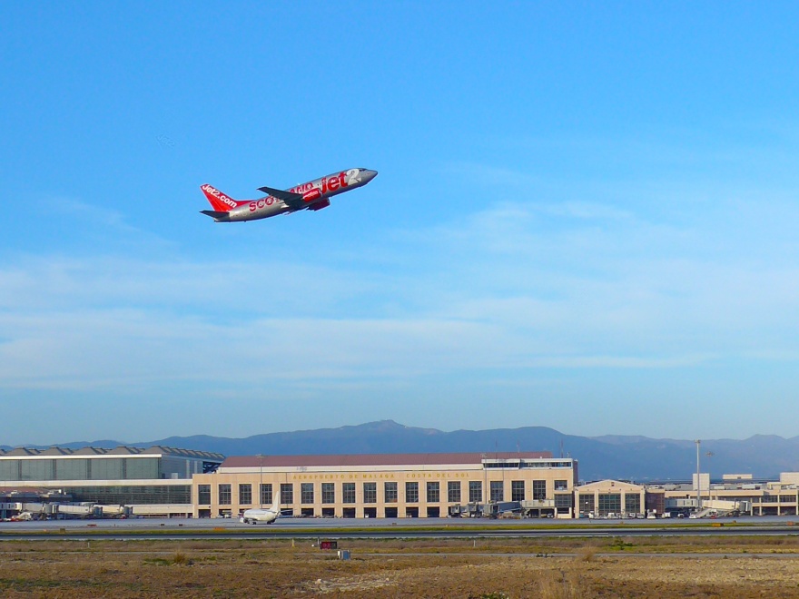 Taking off from Malaga Airport 