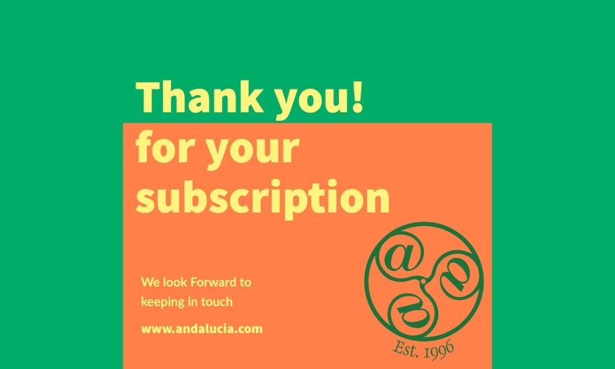Andalucia.com Newsletter subscription confirmation